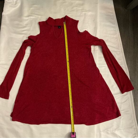 BCX Women’s Trapeze Pullover Mock Cold Shoulder Top Long Sleeve M Fall Boho Cozy - Picture 5 of 11